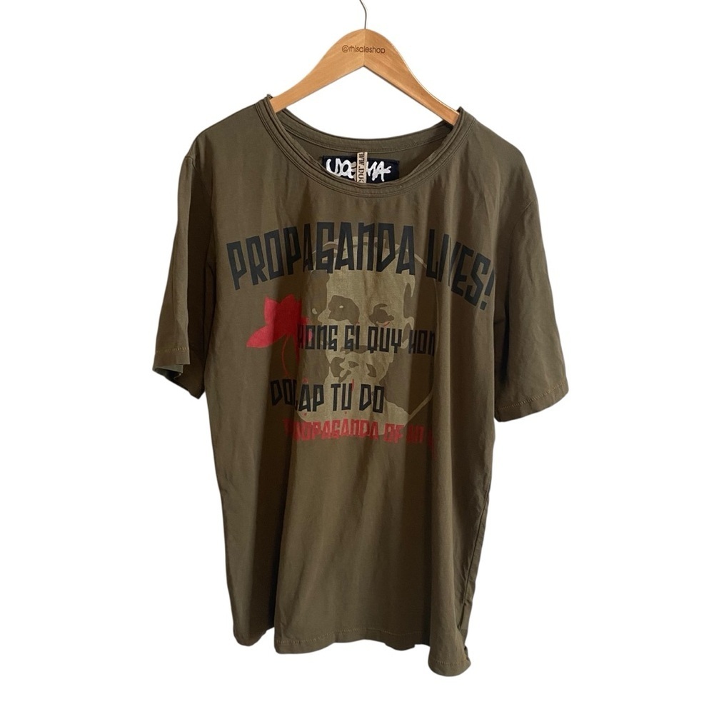 Dogma Propaganda Lives Army Green Crew Neck Short Sleeve Tee Size Large